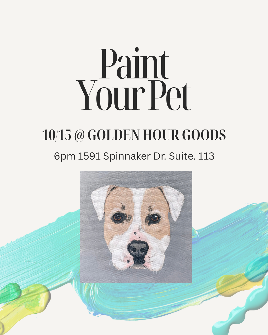 Paint Your Pet 10/15 @ Golden Hour Goods