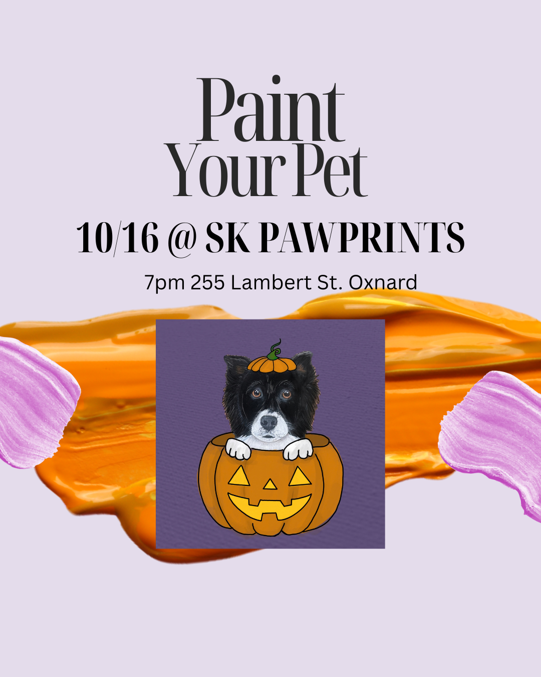 Paint Your Pet Pumkin Edition 10/16 @ SK PAWPRINTS